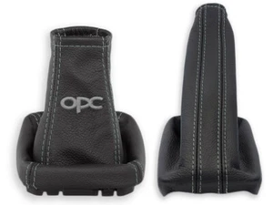 GEAR HANDBRAKE GAITER LEATHER FOR VAUXHALL CORSA C 2000-2006 EMBROIDERY opc GRAY - Afbeelding 1 van 4