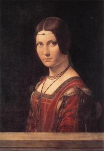 100% handmade oil painting Reproduction, La Belle Ferroniere by Da Vinci LVD002 - Bild 1 von 1