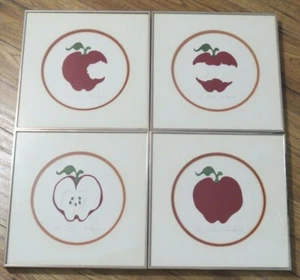 SET OF 4 IAN KOCHBERG SIGNED NUMBERED EMBOSSED ETCHING & SERIGRAPH 71/250 APPLE - Picture 1 of 7