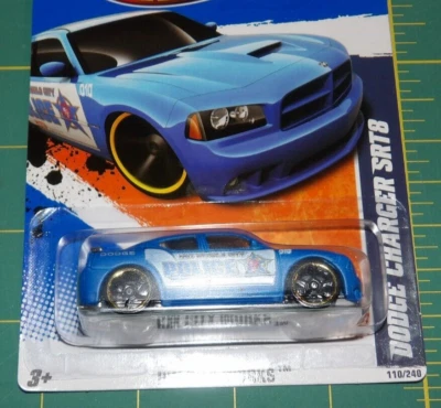 2010 Hot Wheels HW City Works - Dodge Charger SRT8 - Blue w/ OH5 - Police - Image 1 of 3
