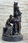 Signed French Moreau Fair Maiden Bronze Sculpture Art Deco Marble Base Figurine