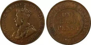 AUSTRALIA 1923 HALF PENNY KEY DATE LOW MINT PCGS XF45 RARE CV $12,900.00 - Picture 1 of 1