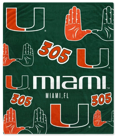 Miami Hurricanes NCAA 60'' x 70'' Hometown Logo Fleece Blanket - W19570902545 Cover