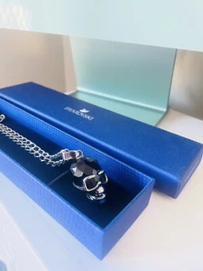 Swarovski The Skull Mens Necklace Stainless Steel Chain Black Silver 1111588 Box - Picture 1 of 24
