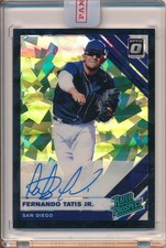 2019 Donruss Optic Rated Prospects Black Cracked Ice Fernando Tatis Jr. Auto /15