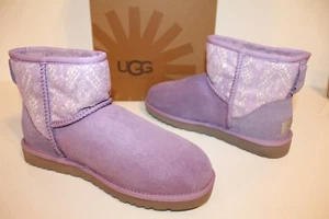 UGG 1005696 LMST 7 Damen klassische Mini-Spitze Wildleder Lammfell Stiefel lila 7 - Bild 1 von 7