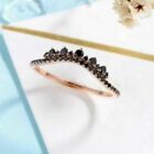 1Ct Round Simulated Black Diamond Eternity Wedding Ring In 14k Rose Gold Plated