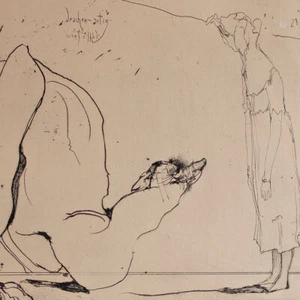 Horst Janssen drachen artig Füssli Radierung 1972 signiert Griffelkunst Edition - Bild 1 von 4