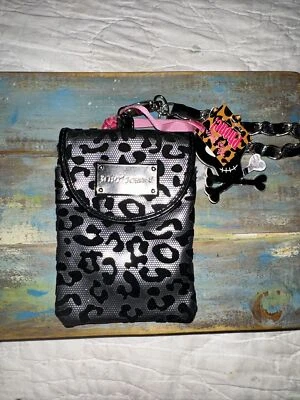 Bolso Muñequera Betsey Johnson Guepardo Plateado/Negro Leopardo Teléfono Billetera Muñequera Foto 1 de 4