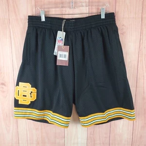Mitchell & Ness Mens Team ID Mesh Shorts XL Black Polyester Green Bay Packers - Picture 1 of 13