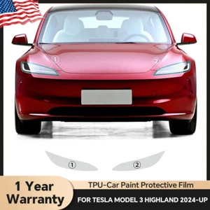 Headlights PreCut Paint Protection Film PPF For Tesla Model 3 Highland 2024-UP - Picture 1 of 20