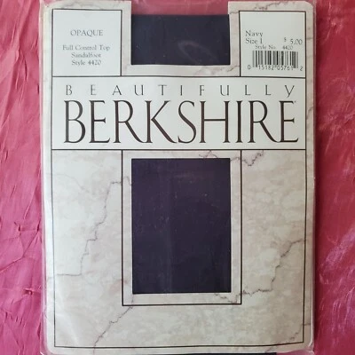 Beautifully Berkshire Opaque Plus Size 1 Control Top Pantyhose NAVY BLUE - Image 1 of 4