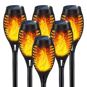 Solar Lights Outdoor Solar Torch Light with Flickering Flame for Garden Decor... - Picture 1 of 6