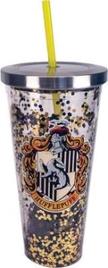 Harry Potter - Brillo Hufflepuff 20 oz. Taza de acrílico con paja (negra y dorada) - Imagen 1 de 1