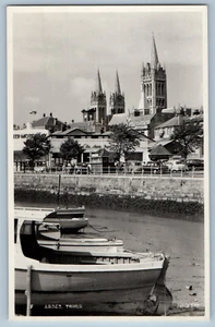 Truro Cornwall England Postcard Yacht Steamboat Landing Cars c1950's RPPC Photo - Picture 1 of 2
