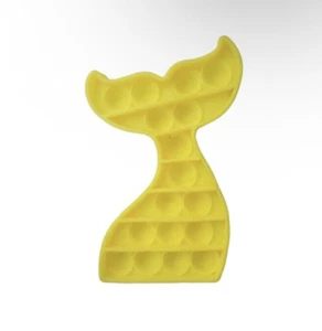 Juguete de silicona burbuja Snap Pop Fidget It alivio del estrés cola de sirena amarilla - Imagen 1 de 2