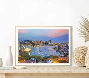 Downtown Sydney Skyline in Australia Poster Premium Quality Choose your Size