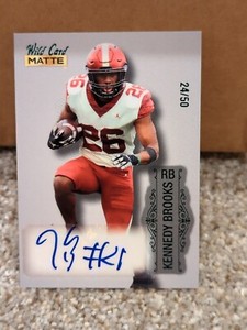 2022 Wild Card Matte Football Kennedy Brooks Auto /50 MB-A Eagles Oklahoma Green