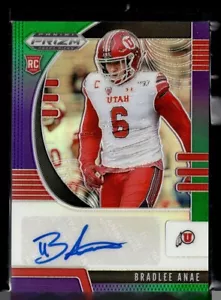 2020 PRIZM DRAFT PICKS VIOLA VERDE ROOKIE/199 AUTO BRADLEE ANAE UTAH - Foto 1 di 1