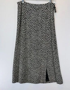 Talbots Womens Floral Dress Black White Lined Long Skirt Vintage 90s size 12 - Picture 1 of 4