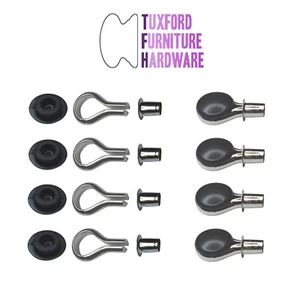 Paquete de 8 tachuelas y cojines para estantes banjo niquelados adecuados para vidrio - Imagen 1 de 1