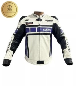 Yamaha  Motorbike Cowhide Leather Jacket Motorcycle Sports Racing Leather Jacket - Picture 1 of 5