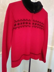 Karen Scott Wool Red and black Jacket size medium - Bild 1 von 6