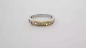 14K Two Tone Diamond Wedding Band #25789 - Picture 1 of 8