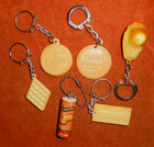 Porte-clés LOT 6 biscuits gateaux REM TWIST SMARIUS ROUGER Madeleine JEANNETTE