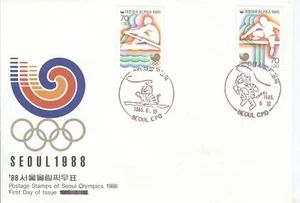 Korea Olympic Games Seoul 1988 Olympic set on first day cover brown cancel - Picture 1 of 1