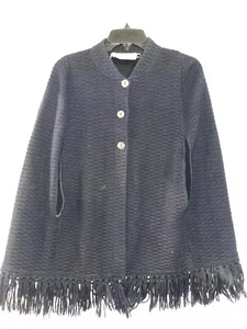 Maglione/scialle vintage Ades Of California blu navy donna grande? - Foto 1 di 4