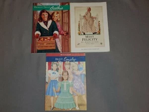 LOT OF 3 AMERICAN GIRL BOOKS MEET FELICITY REALLY TRULY RUTHIE BRAVE EMILY - Picture 1 of 7