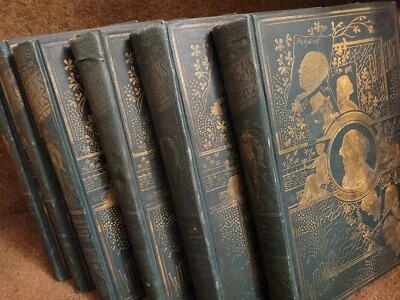 1800'S LOT SET OF 6 BOOKS THE WORKS OF CHARLES DICKENS VOL. I TO VI Note: - Image 1 of 4