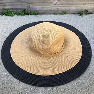 Vintage NICOLE MARCIANO Sun Hat Women's One Size Floppy 100% Straw Wide Brim Cap - Picture 1 of 7