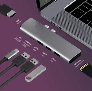 USB 3.1 Type-C Hub To HDMI Adapter 4K Thunderbolt 3 USB C Hub with Hub 3.0 TF SD - Picture 1 of 3