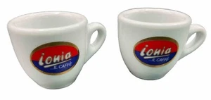 Ionia Il Caffe Coffee Cups X2 Espresso Cappuccino Pair Restaurant Grade Quality - Picture 1 of 11