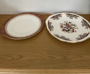 Two mismatched vintage bone china Cake/Sandwich Plates for weddings/ baby shower - Picture 1 of 7