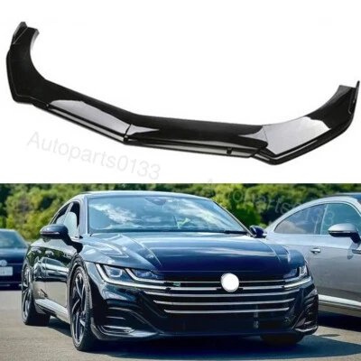 For VW Arteon CC 2019-2023 Glossy Black Front Bumper Lip Spoiler+Splitter - Image 1 of 4