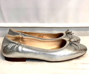 Cole Haan silber metallic Yara weiche Ballerinas Schuhe Größe 9M EINMAL GETRAGEN! - Bild 1 von 13