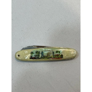 Lockback Knife Vintage Souvenir Los Angeles Cityscape Germany - Picture 1 of 7