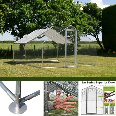 Alphapet 3m x 4m Chicken Run Coop Cage Pen Waterfowl Enclosure Hens Dogs Poultry