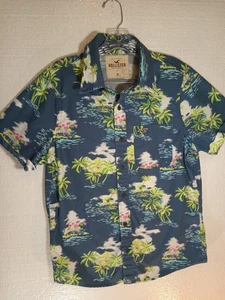 Hollister Herren Hemd Medium Palm Tree Island Vacation - Bild 1 von 6
