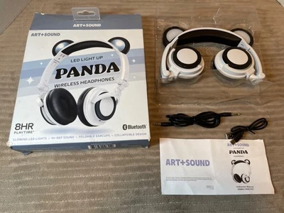 ART+SOUND LED Light Up Panda Bluetooth Wireless / Wired Headphones with Cables - Image 1 of 4