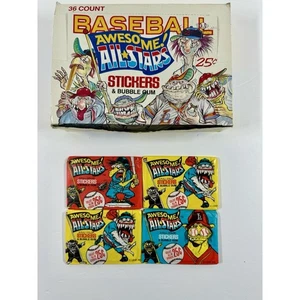 Pegatinas de béisbol Leaf Awesome All-Stars 1988 y goma de mascar Rat Fink 4 paquetes - Imagen 1 de 1