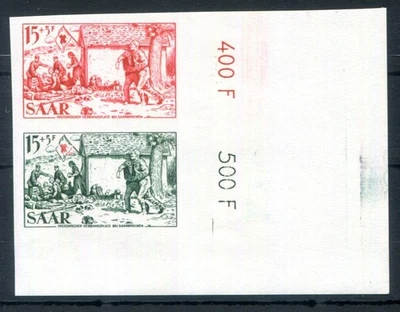 SAAR 1950 370P1 ** MNH FLAWLESS UNPERFORATED PAIR COLOR PROOF (H2340 - Image 1 of 2