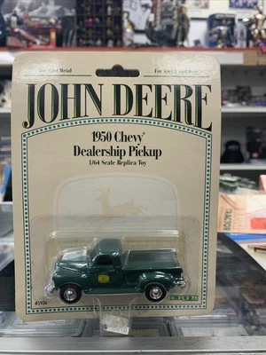 John Deere 1:64 scale 1950 Chevy Dealership Pickup Green die cast - Image 1 of 4