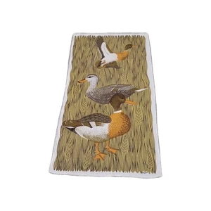 Vintage Lois Long Linen Tea Towel Dishcloth Ducks Geese Mallard Nature 15.5 x 28 - Picture 1 of 8