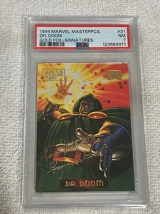 1994 Marvel Masterpieces Gold Foil Sig. #31 Dr. Doom PSA 7 NM Graded Card - Picture 1 of 6