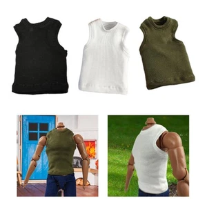1/6 T Shirt Sleeveless Vest Costume Miniature for 12in Male - Picture 1 of 21