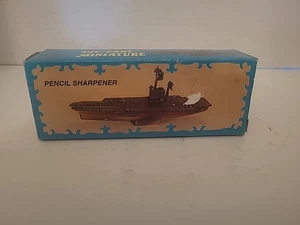 AIRCRAFT CARRIER BRONZE DIE CAST METAL COLLECTIBLE PENCIL SHARPENER NEW / BOX  - Picture 1 of 3